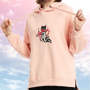 Unclench Cat Cupid Hoodie in Lotus Pink - Large